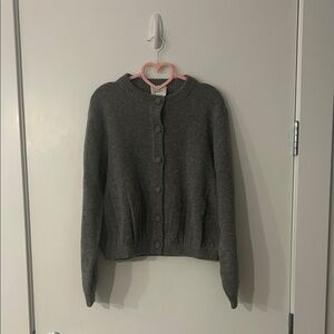 NWOT Reformation Cobel Regenerative Wool Cardigan, Mid Grey, S